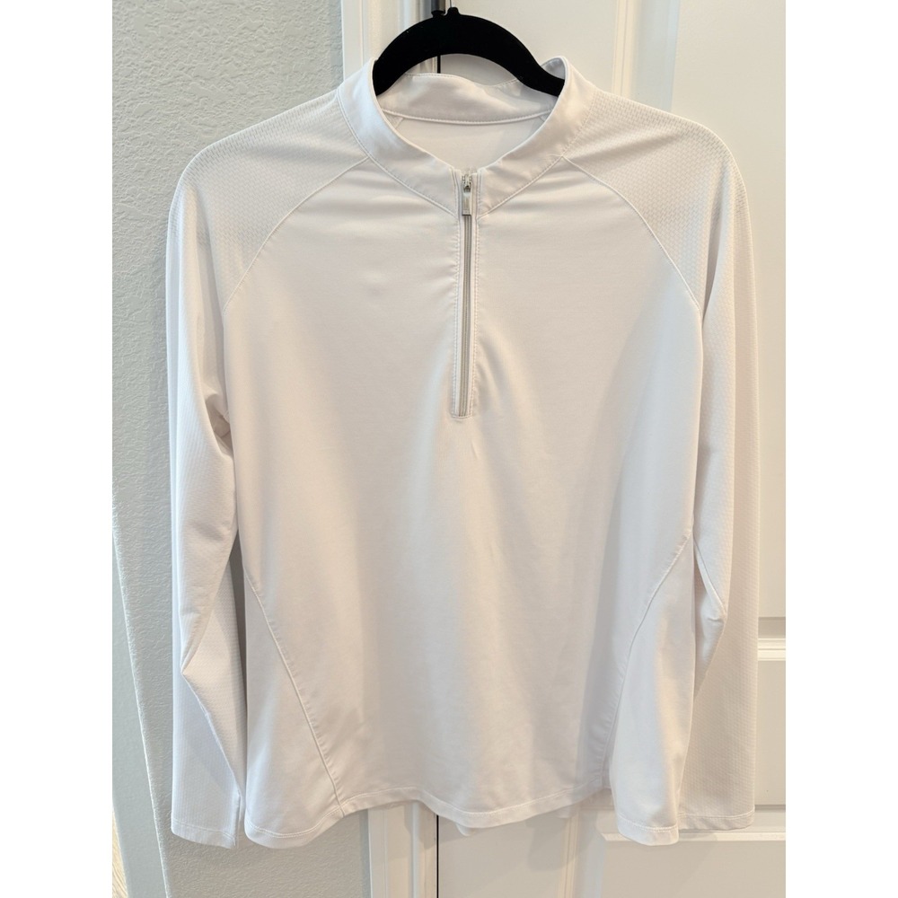 Tail Pullover‎ Womens Large White Golf 1/4 Zip Top Shirt Vented